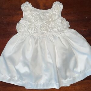 Carter’s 3 mos “little white dress”… sleeveless dress with roses on bodice